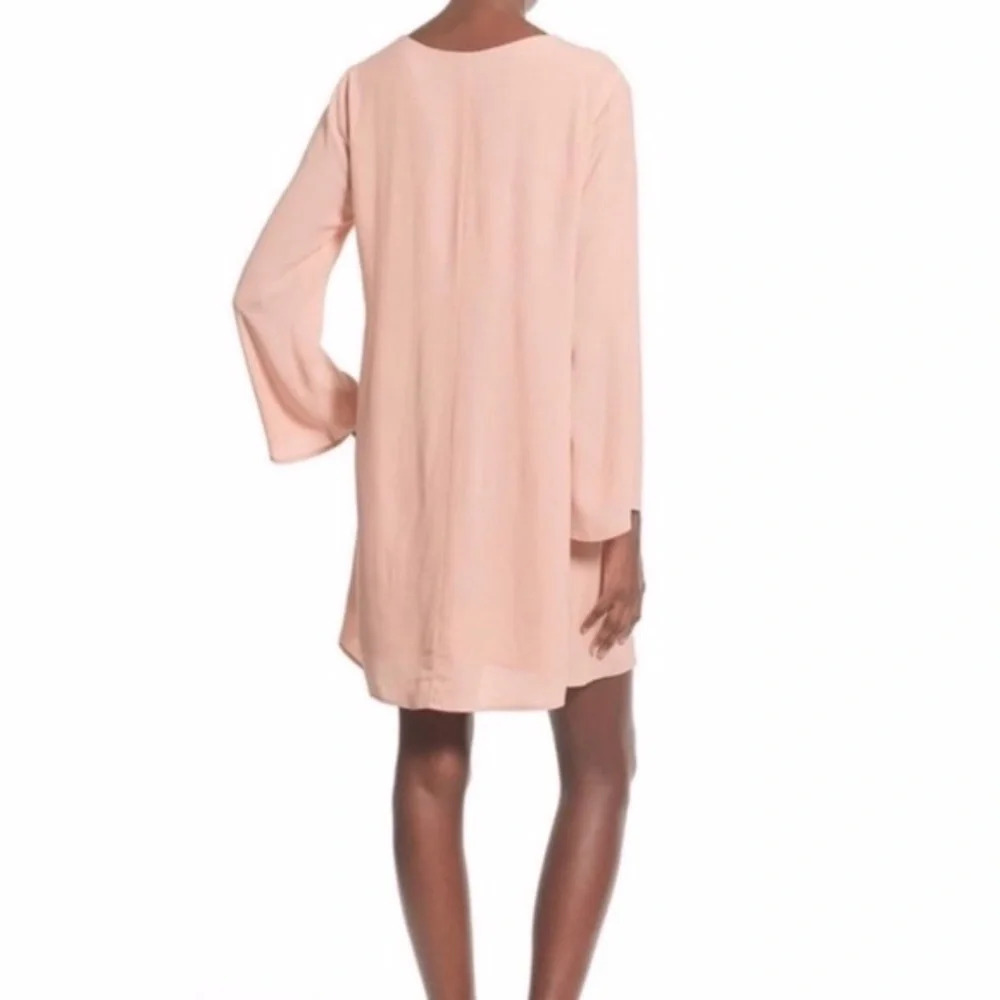 ASTR The Label Blush Pink Coquette Lace Up Cottagecore Shift Mini Dress Size S - Picture 2 of 12
